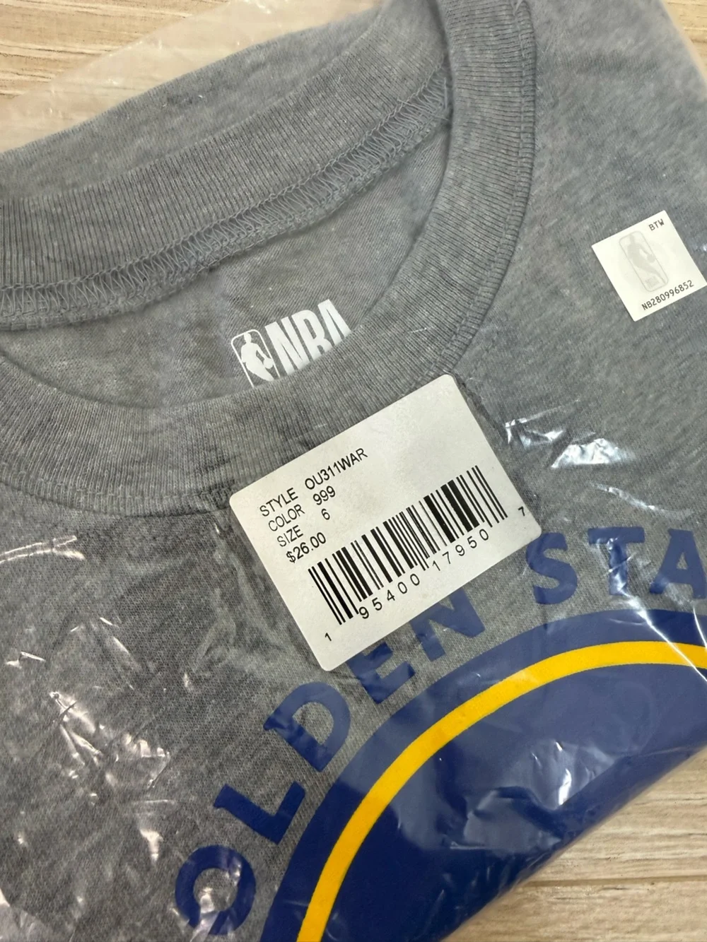 NEW NBA Golden State Warriors Short Sleeve Tee